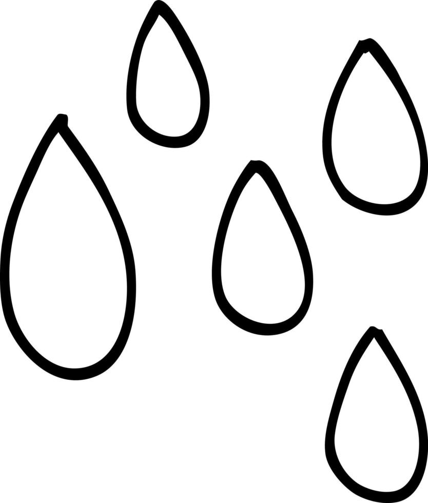 line drawing cartoon rain drop vector