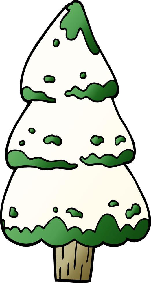 cartoon doodle pine trees vector