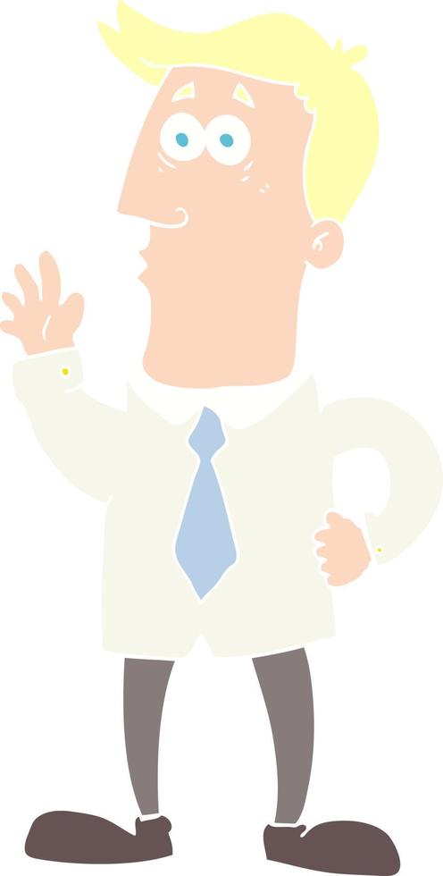 ilustración de color plano de un hombre de negocios de dibujos animados vector