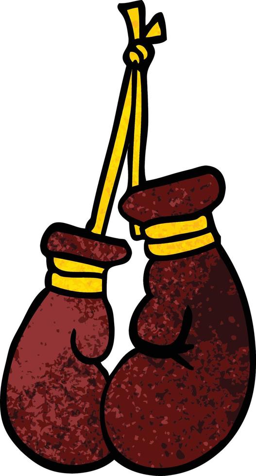 cartoon doodle boxing gloves vector