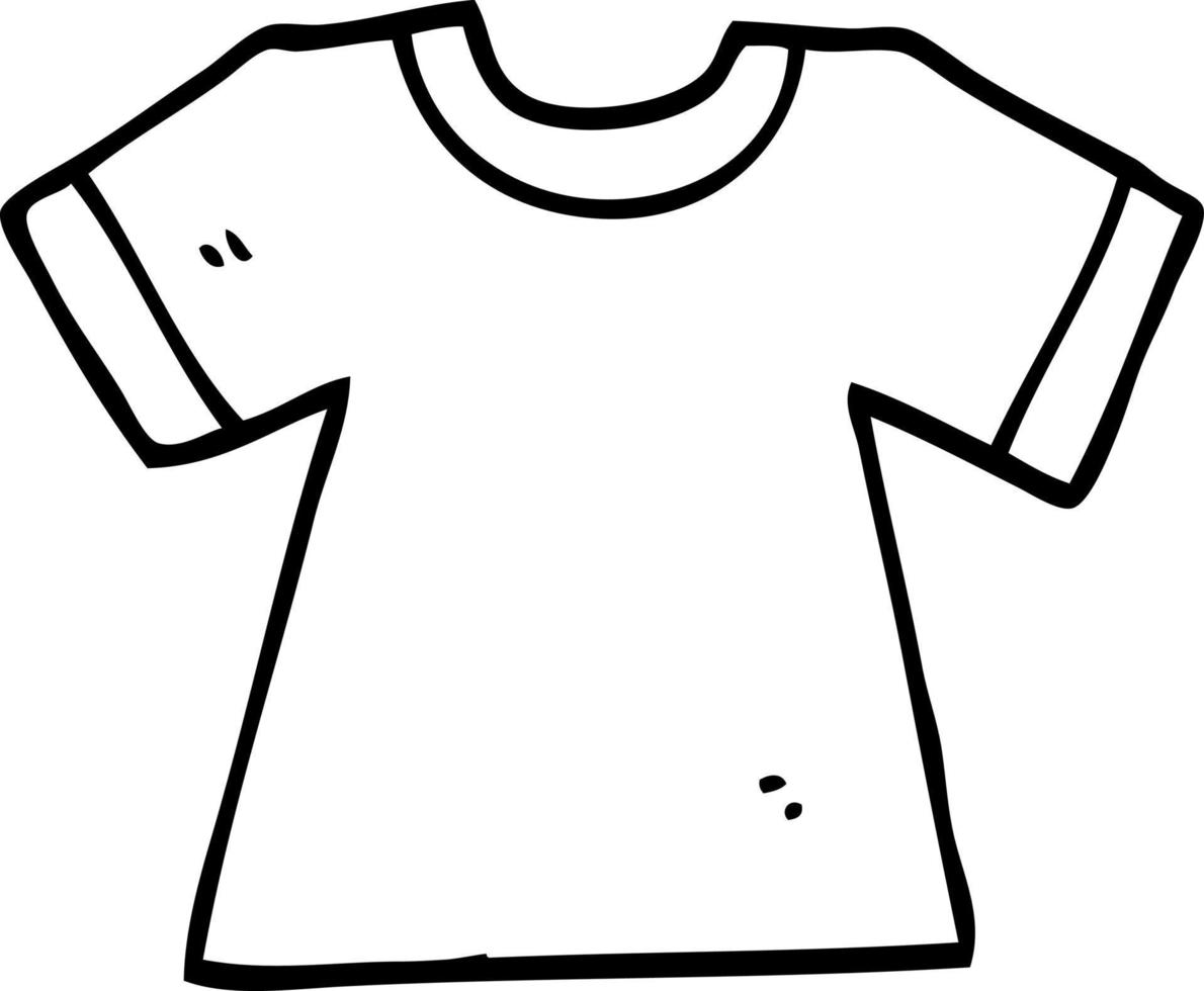 camiseta de dibujos animados de dibujo lineal vector