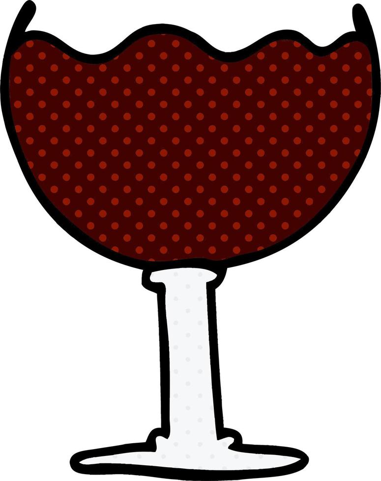 cartoon doodle glass of wine vector