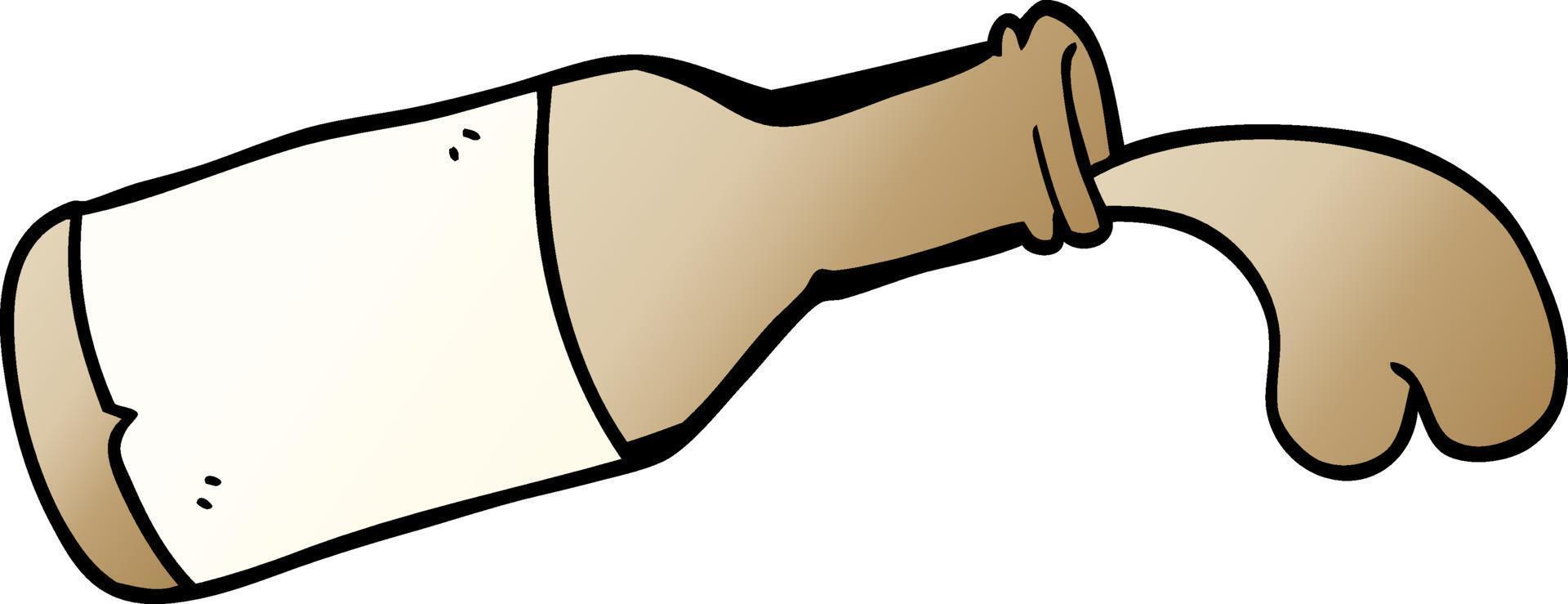 cartoon doodle bottle of chocolate milk vector