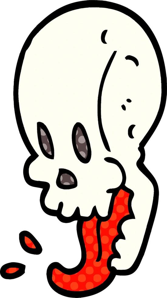 cartoon doodle gross skull vector