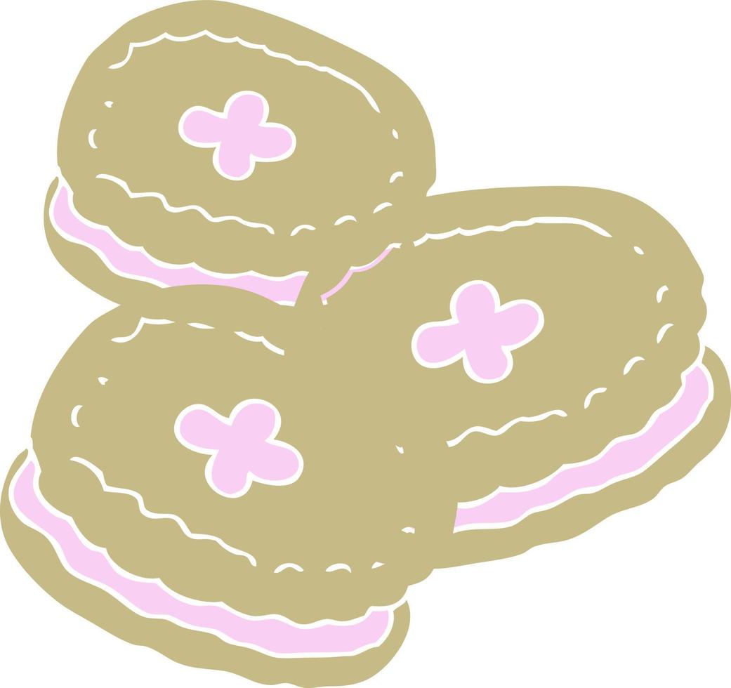 ilustración de color plano de una caricatura de galletas vector