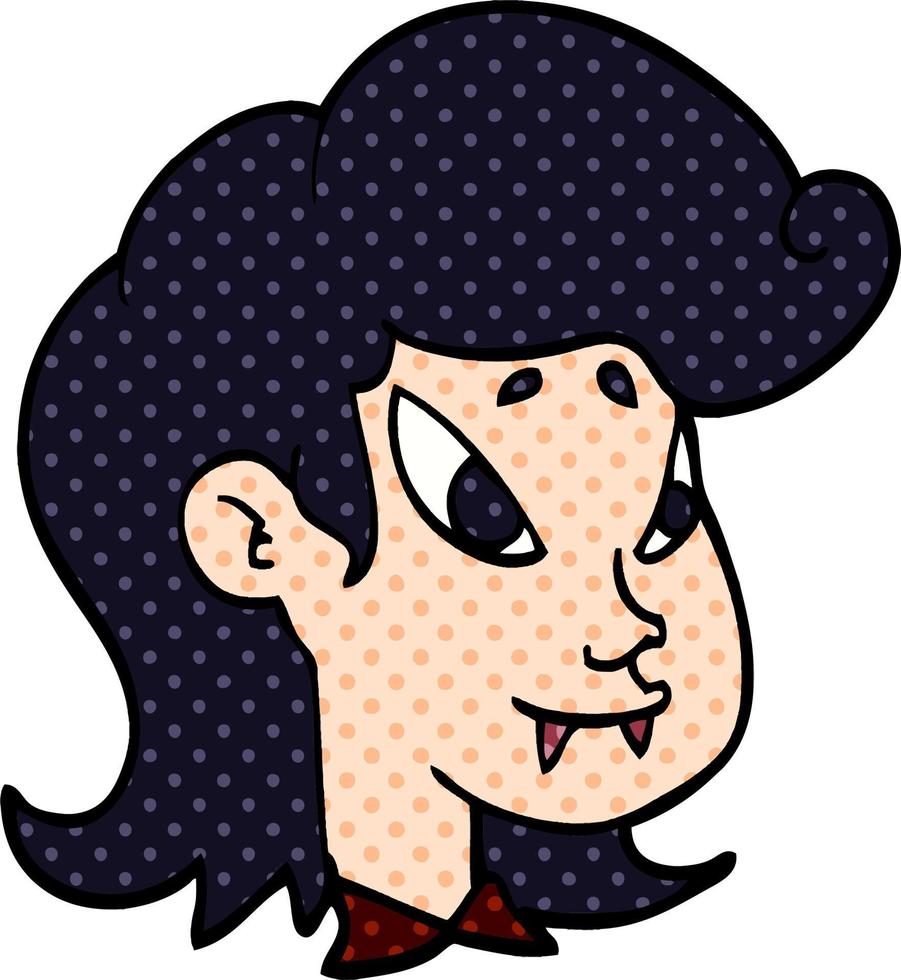 cartoon doodle vampire head vector