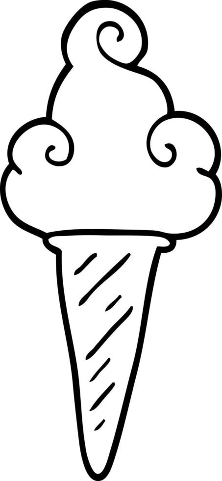 line drawing cartoon ice cream vector