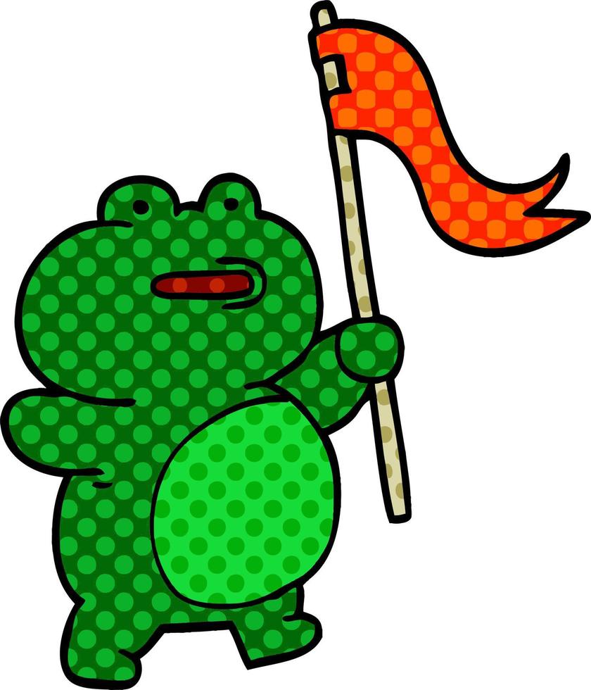 funny cartoon doodle frog vector