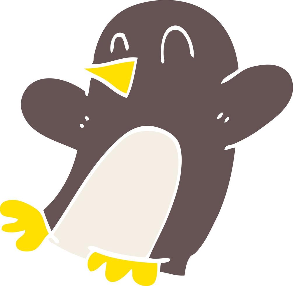 cartoon doodle dancing penguin vector