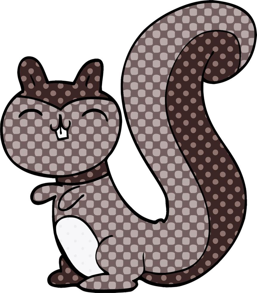 cartoon doodle happy squirrel vector