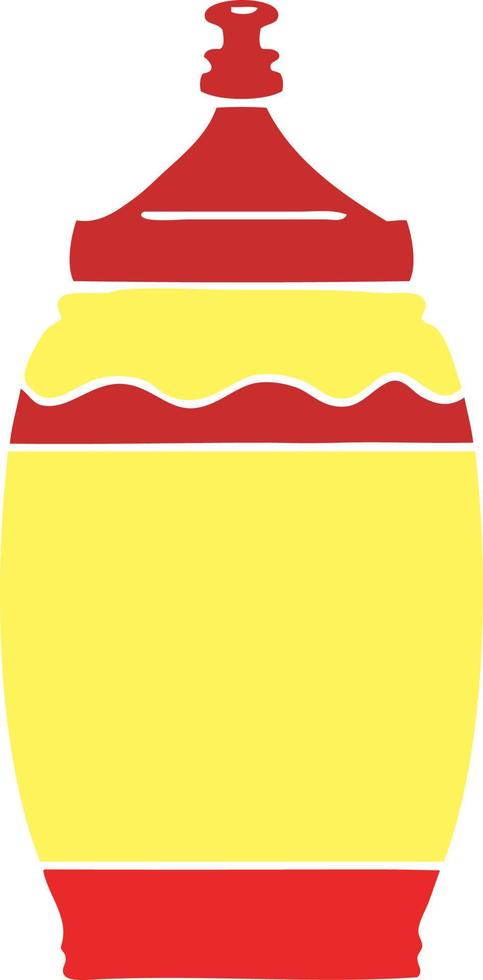 botella de ketchup de dibujos animados de estilo de color plano vector