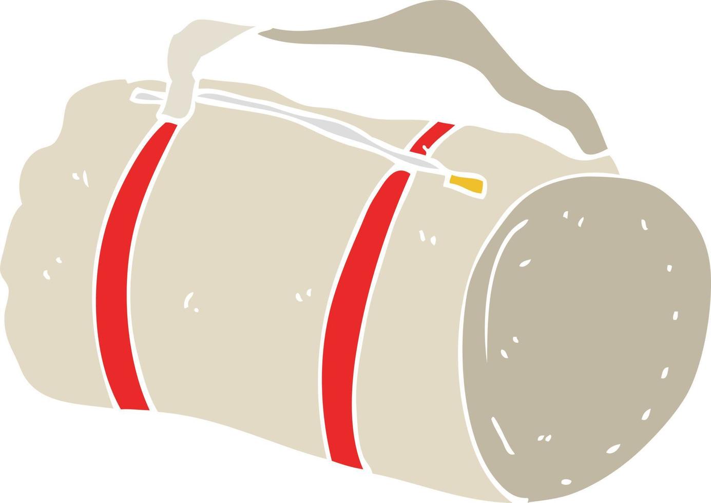 flat color illustration of a cartoon sports bag vector