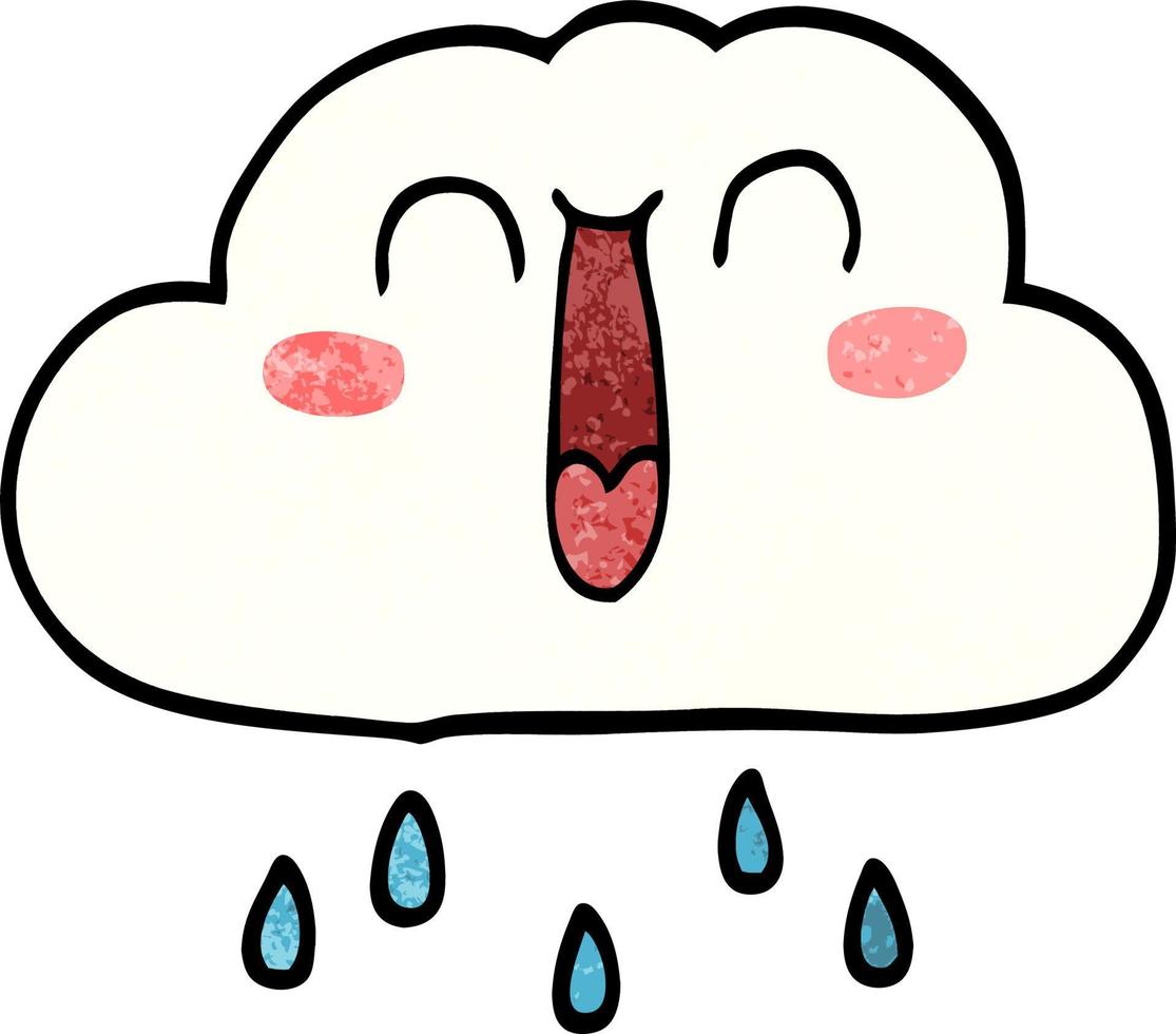 happy cartoon doodle rain cloud vector