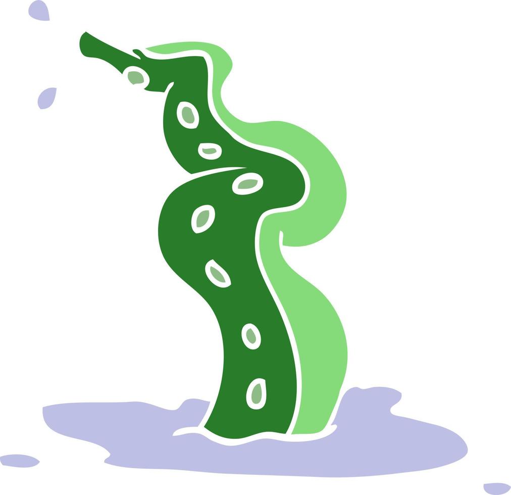 cartoon doodle spooky tentacle vector