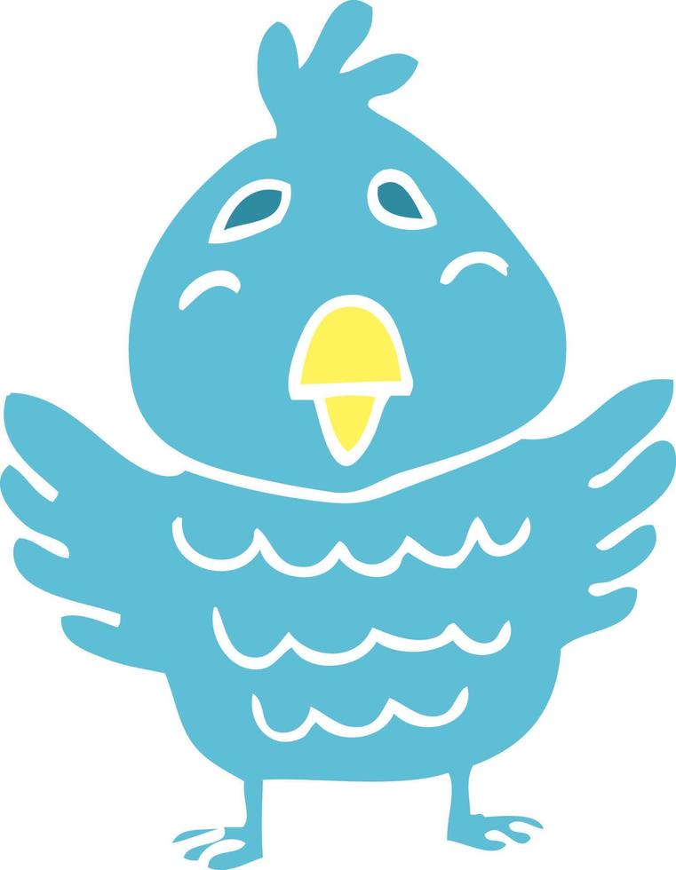 cartoon doodle blue bird vector