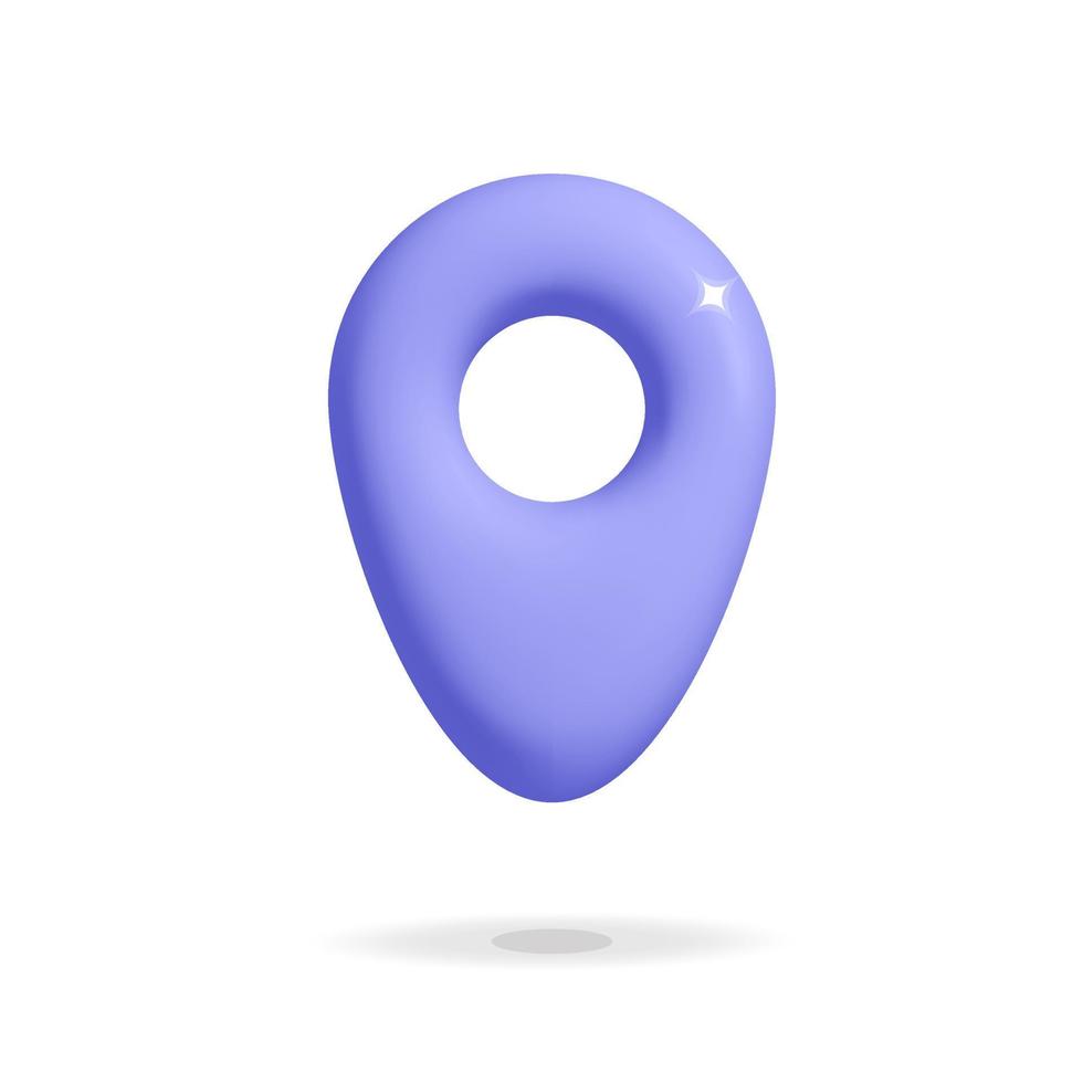 3d vector map pointer, location pin cartoon render design illustration