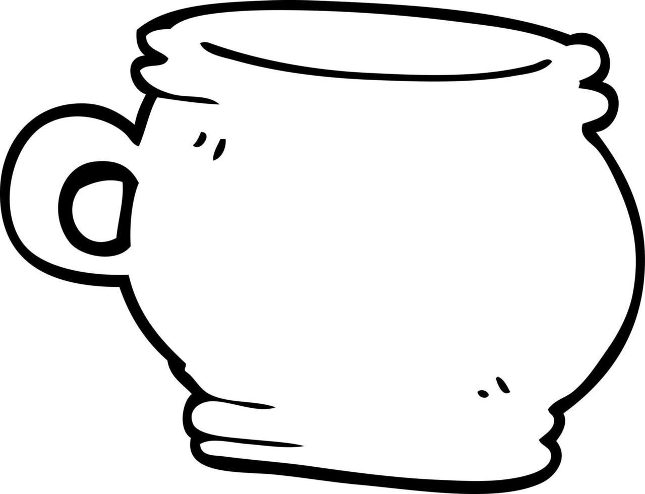 line drawing cartoon cup vector