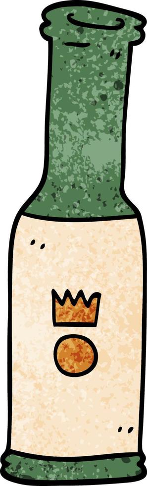 caricatura, garabato, botella de cerveza vector