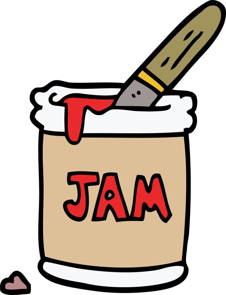 cartoon doodle jam jar vector