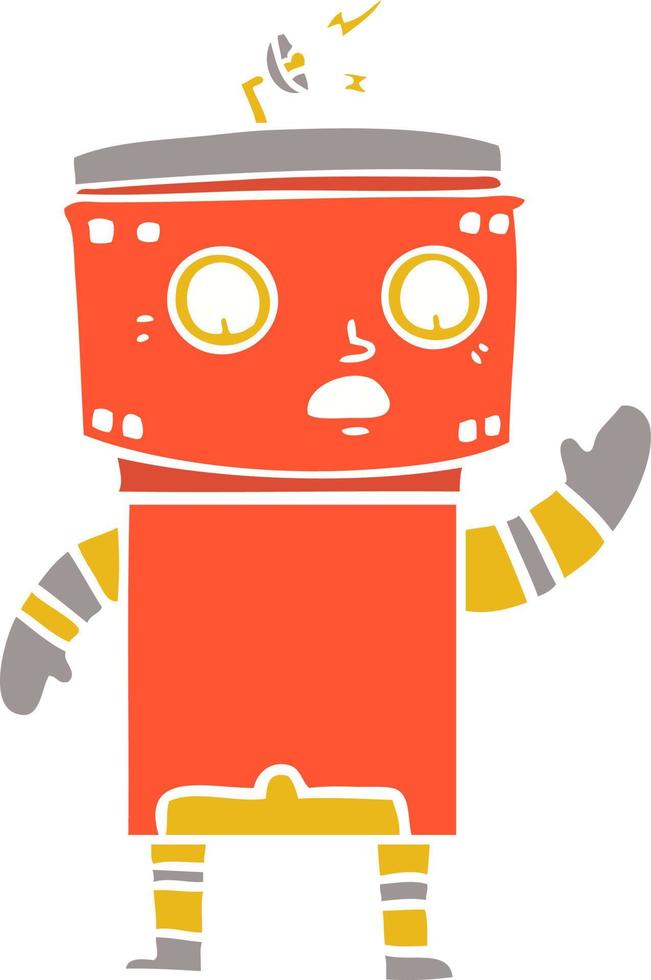 flat color style cartoon robot vector