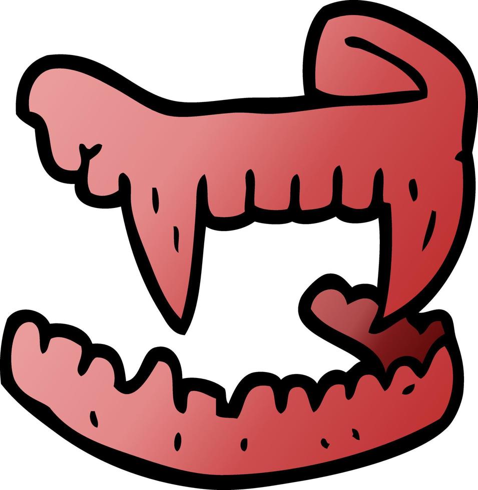 cartoon doodle halloween fangs vector