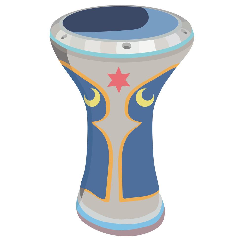 darbuka, tambor de copa de egipto. instrumento de percusión musical de la etnia africana. ritmo tradicional tarabuka. tumbak de madera. ilustración vectorial plana aislada sobre fondo blanco vector