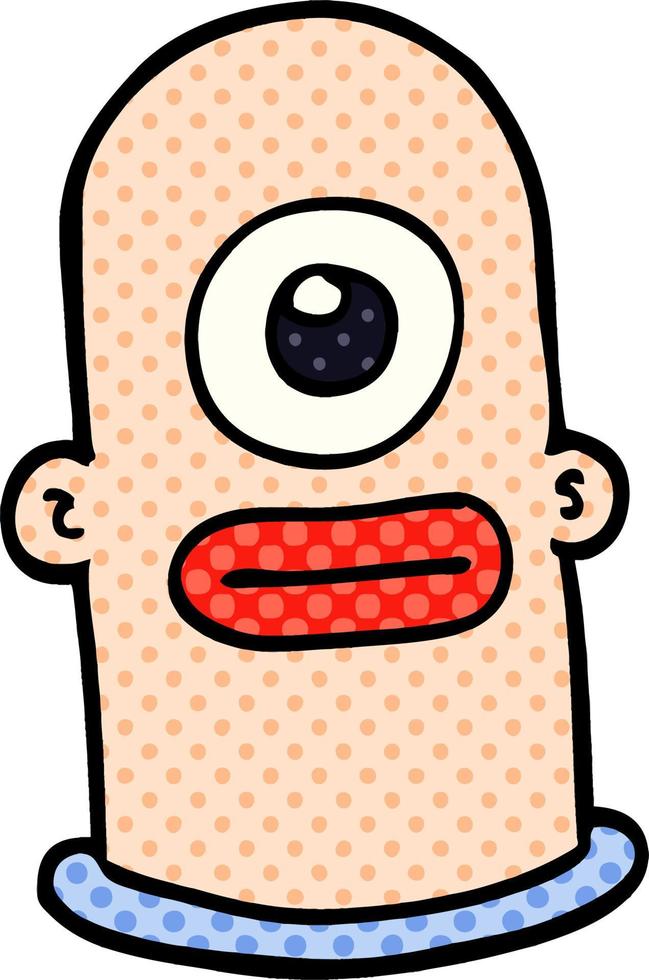 cartoon doodle cyclops face vector