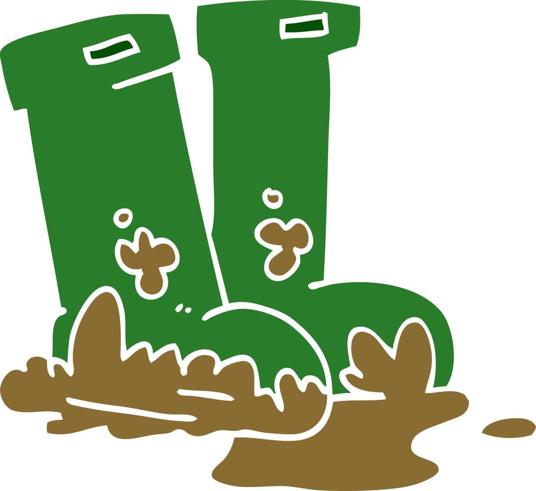 cartoon doodle wellingtons vector