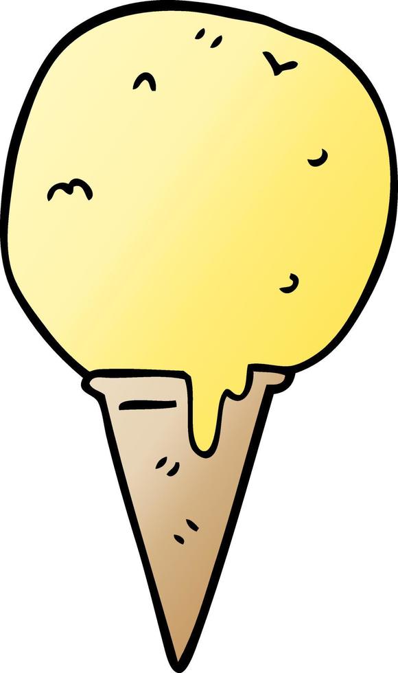 cartoon doodle ice cream cone vector