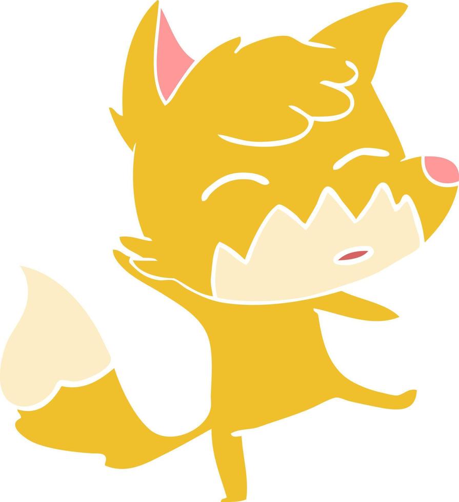 flat color style cartoon fox vector