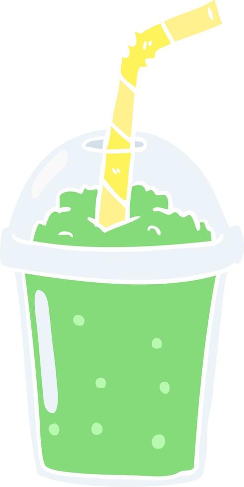 flat color style cartoon iced smoothie vector