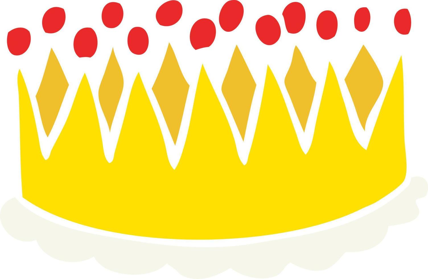 flat color illustration of a cartoon crown vector