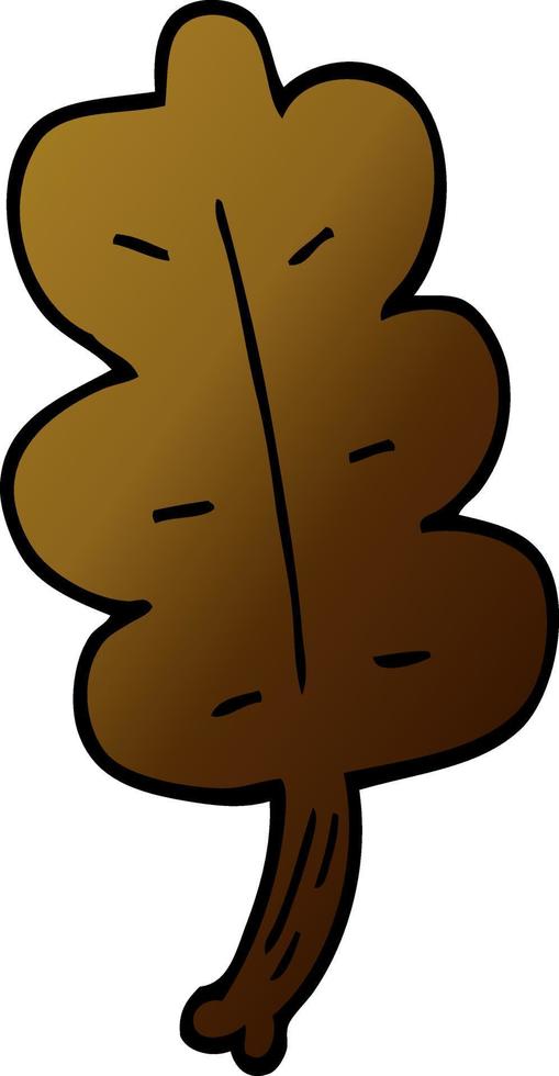 cartoon doodle autumnal leaf vector