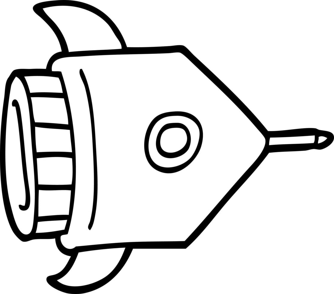 line drawing cartoon spaceship vector