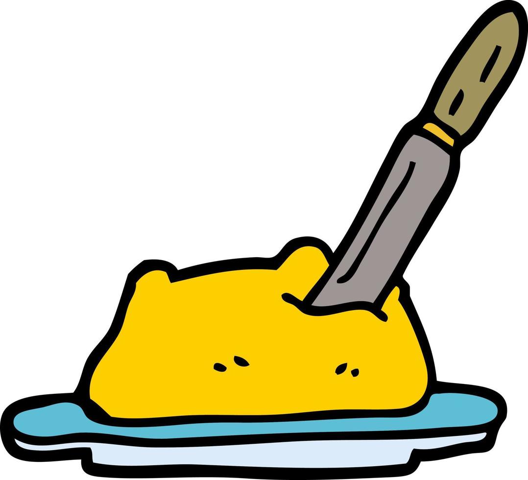 cartoon doodle butter and knife vector