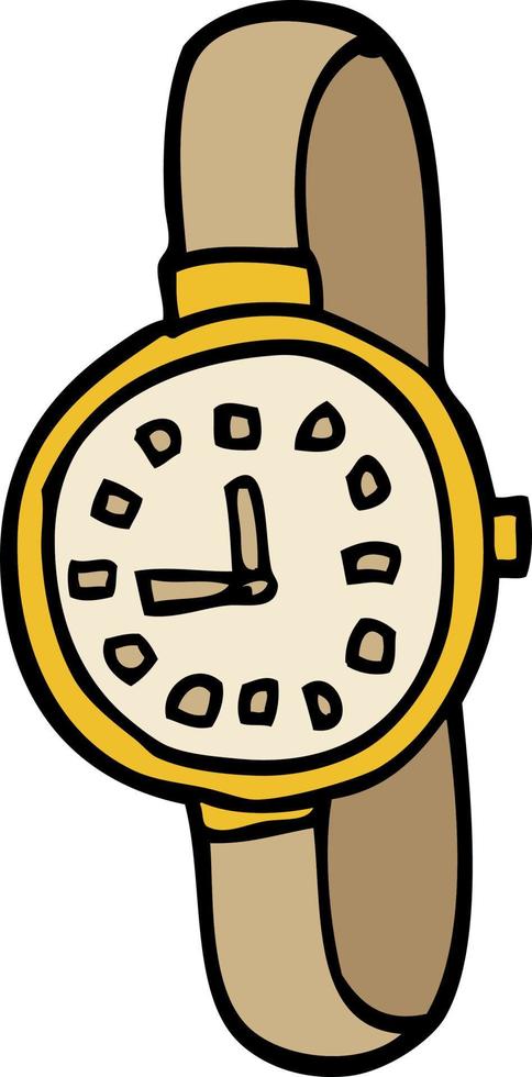 cartoon doodle wrist watch vector