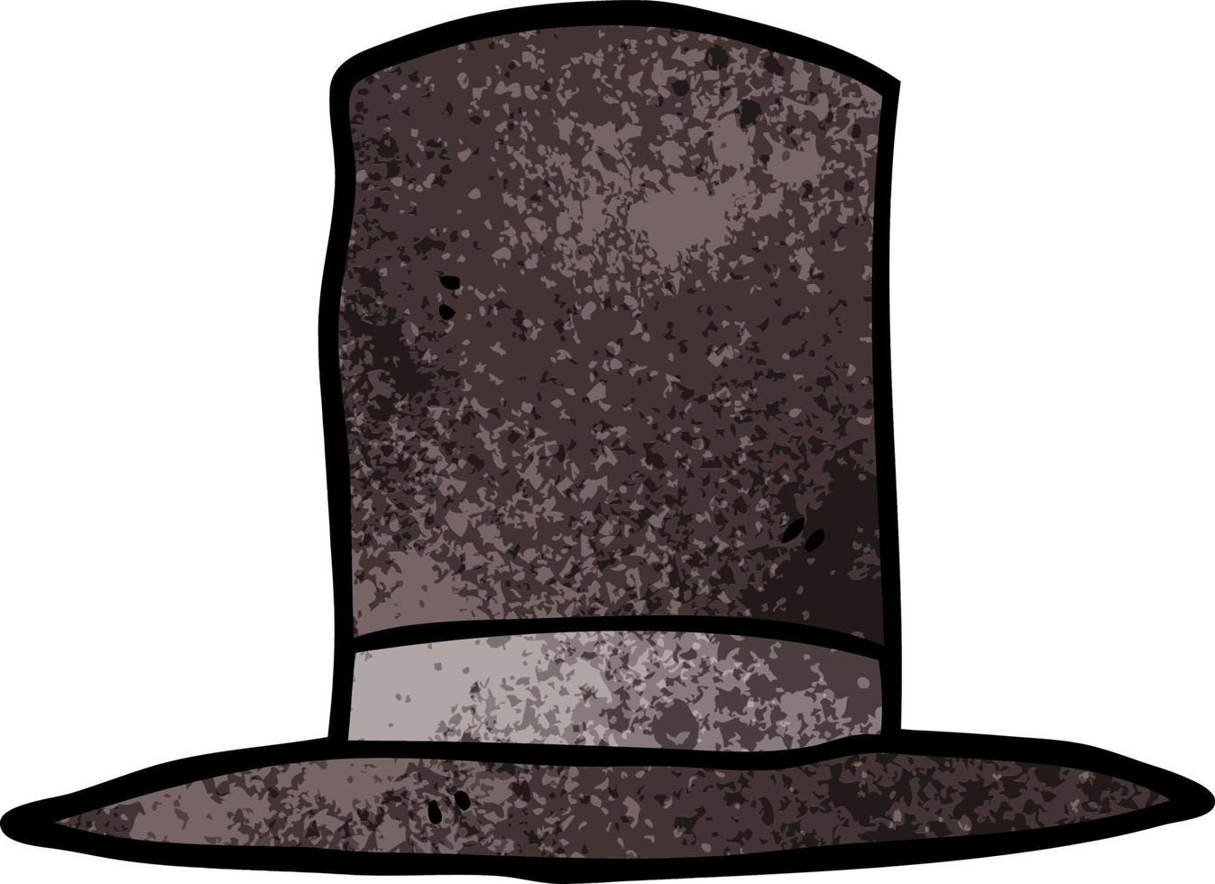 cartoon doodle top hat vector