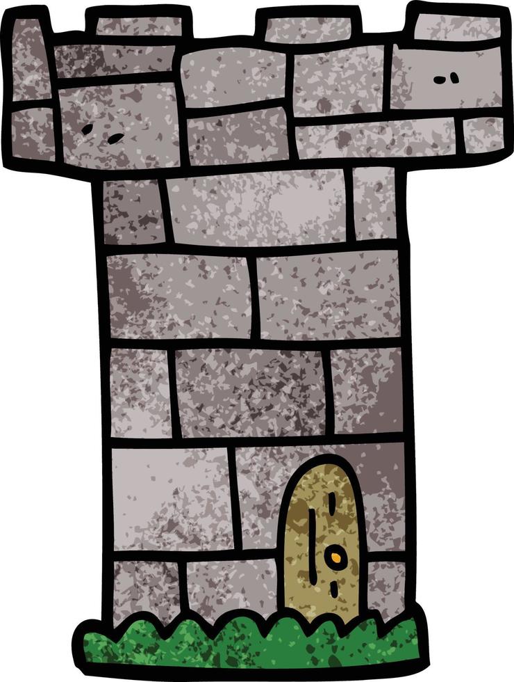 cartoon doodle castle tower vector