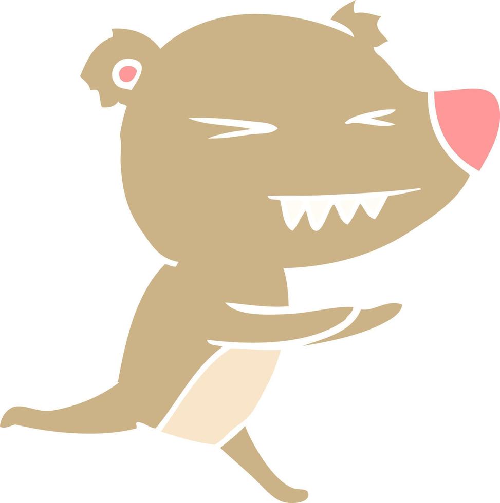 angry bear flat color style cartoon vector