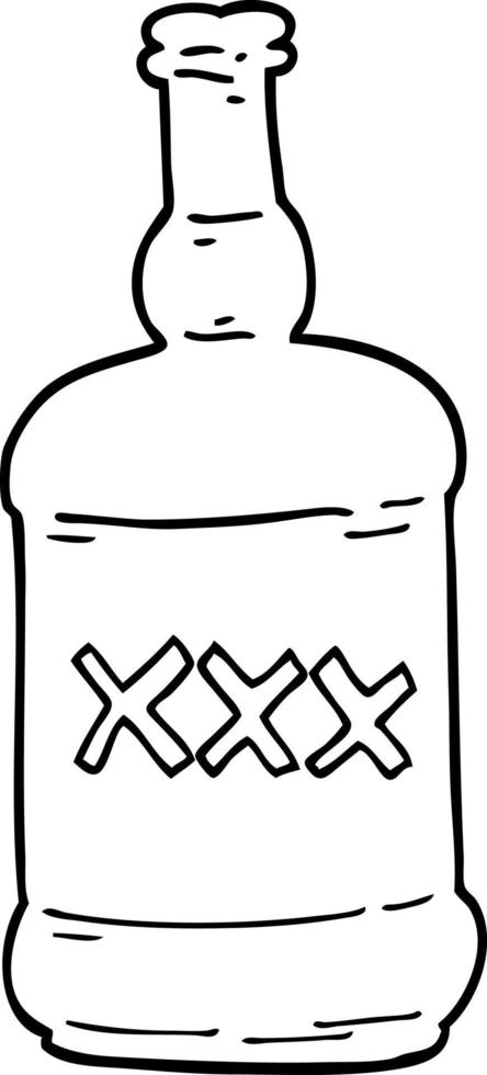 line drawing cartoon spirits bottle vector