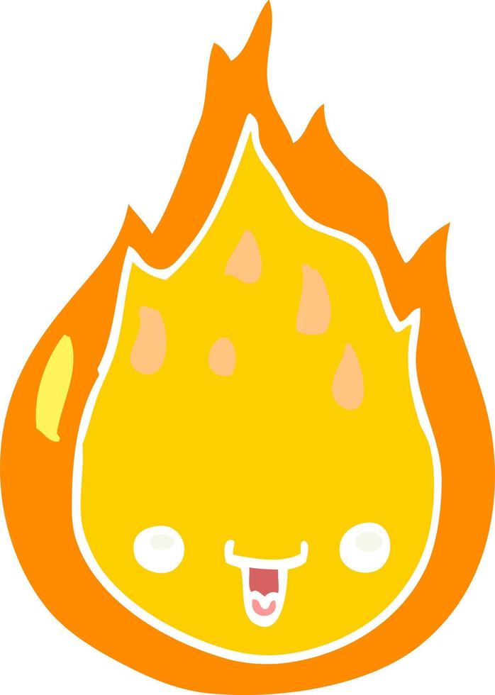 flat color style cartoon flame vector