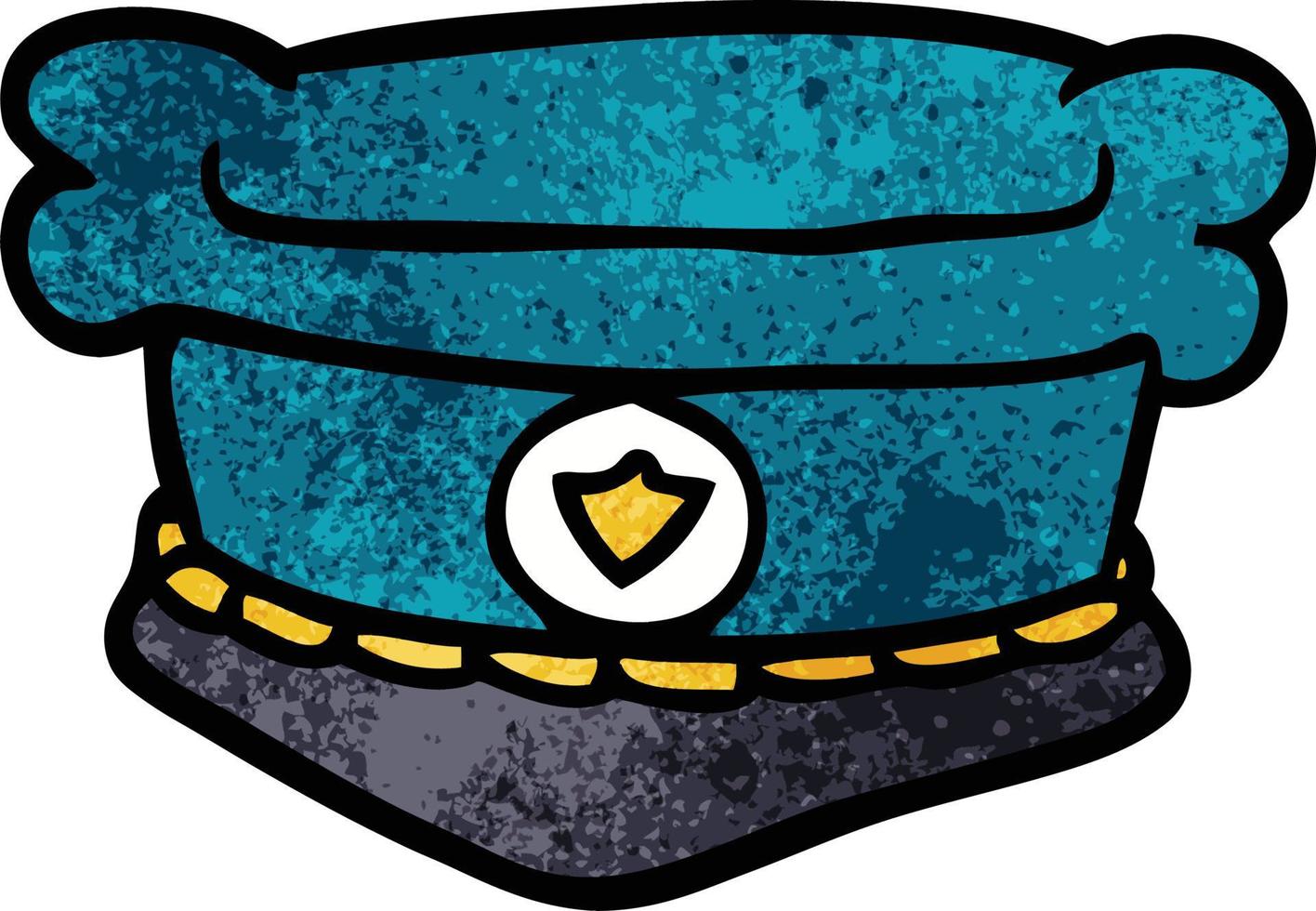 cartoon doodle police hat vector