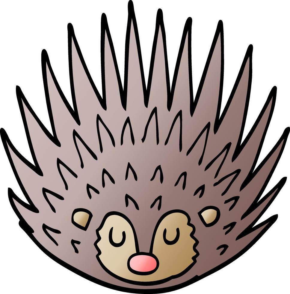 cartoon doodle spiky hedgehog vector