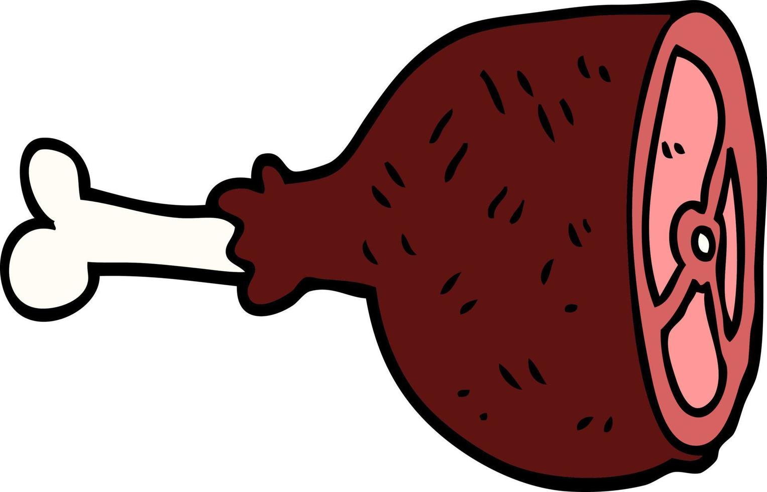 caricatura, garabato, carne, conjunto vector