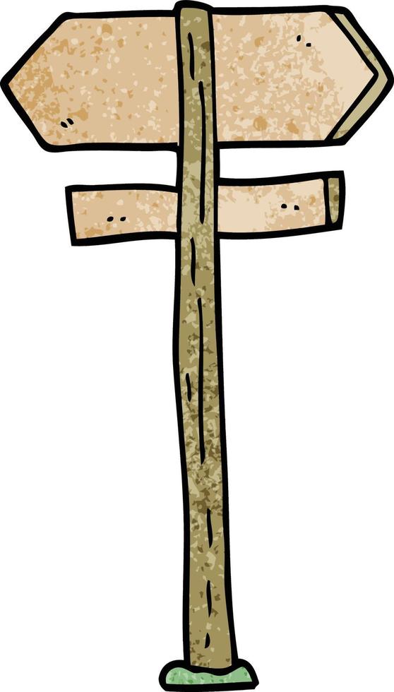 cartoon doodle direction sign vector