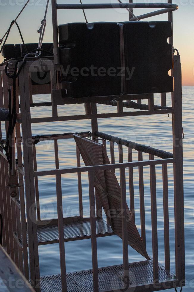 Shark cage to observe great white photo