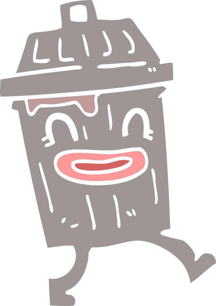 cartoon doodle waste bin vector