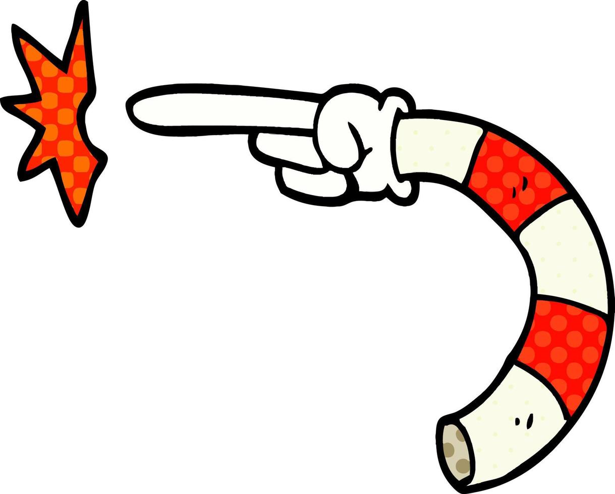 cartoon doodle pointing hand vector