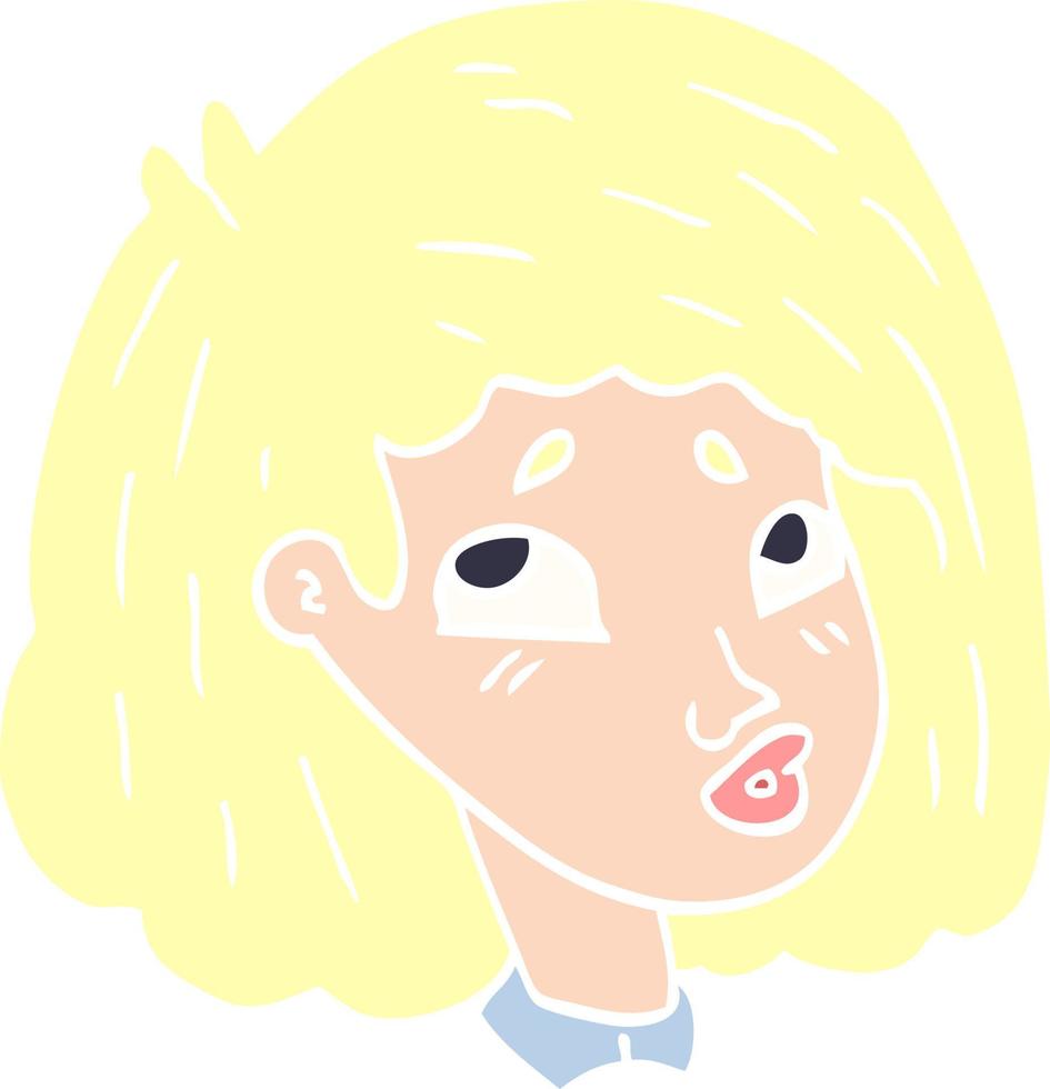 cartoon doodle face of a girl vector