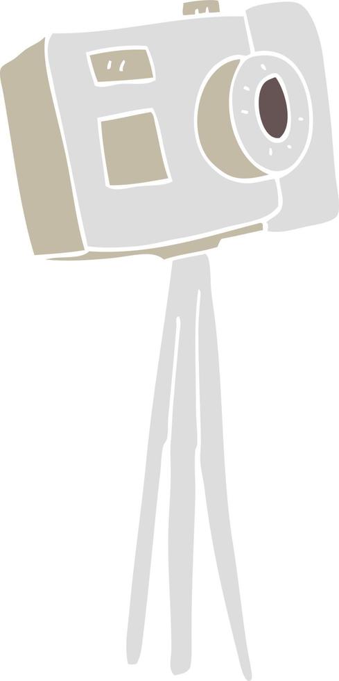 flat color illustration of a cartoon camera on tripod vector